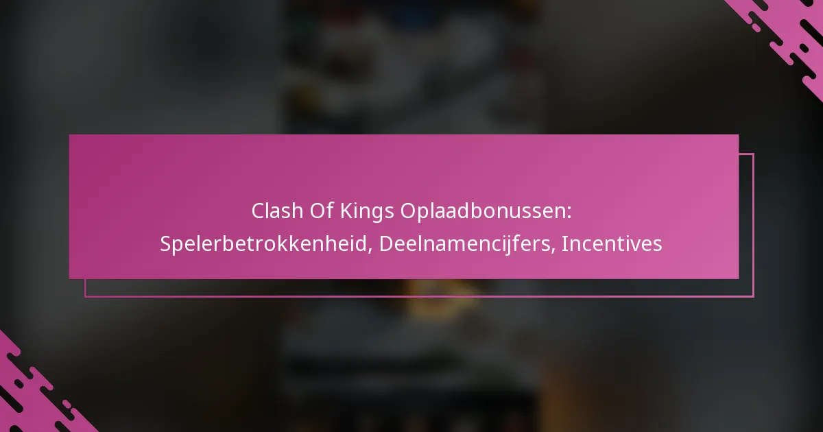 Clash Of Kings Oplaadbonussen: Spelerbetrokkenheid, Deelnamencijfers, Incentives