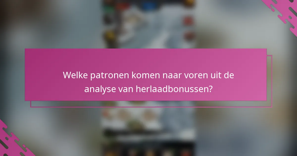 Welke patronen komen naar voren uit de analyse van herlaadbonussen?